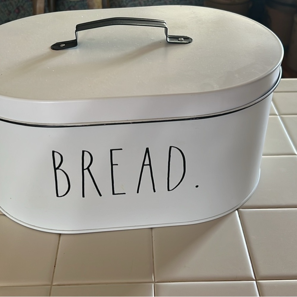 Rae Dunn White and Black Bread Storage Bin